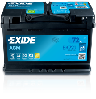 EXIDE Start/stop AGM EK720 12V 72Ah 760A